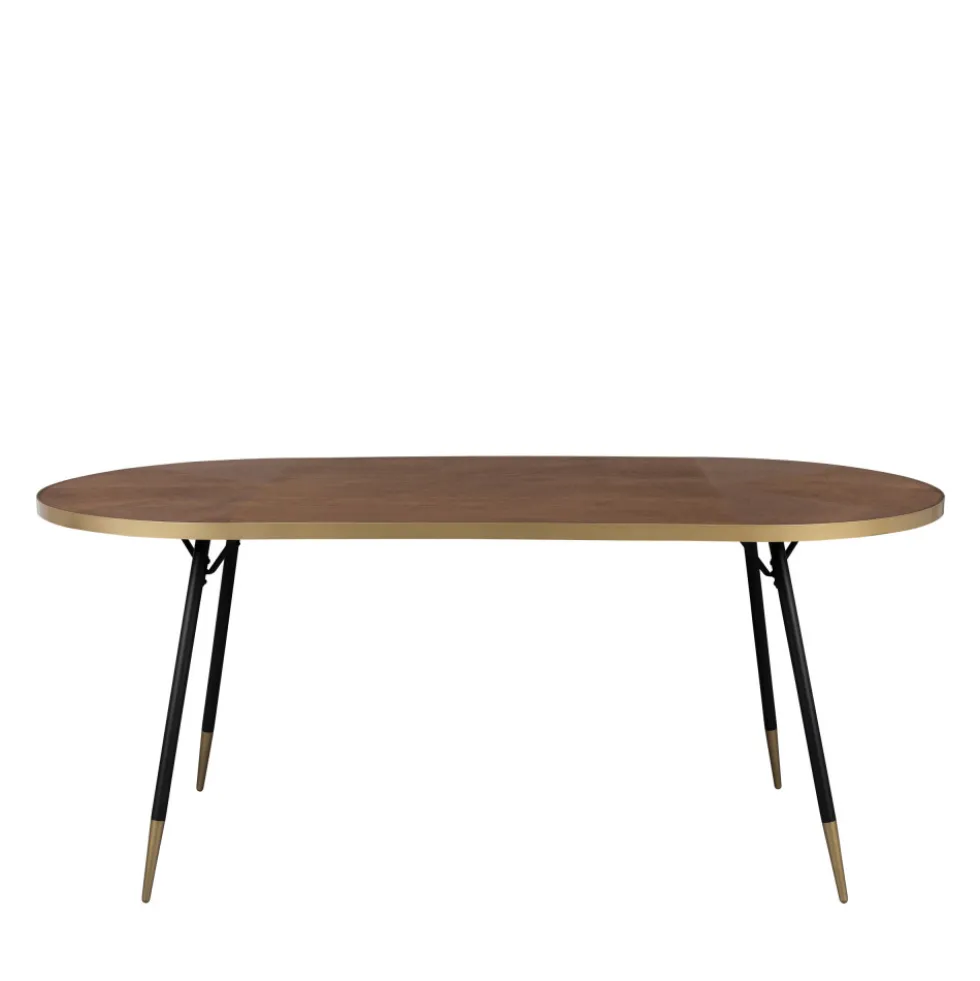 DENISE Table à manger 6 personnes en bois et métal