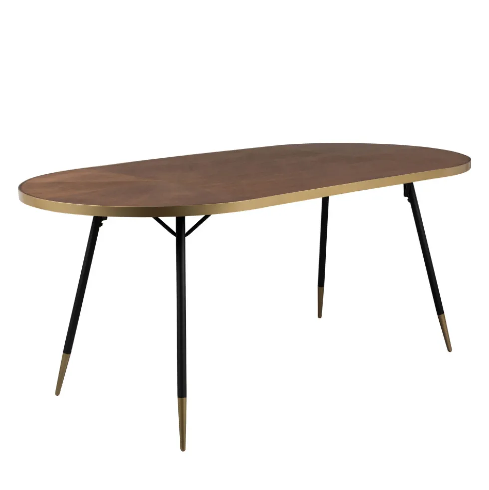 DENISE Table à manger 6 personnes en bois et métal
