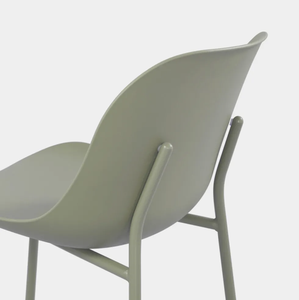 DIEGO Lot de 4 chaises intérieur et extérieur en plastique et métal
