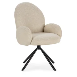 DOURO Chaise de bureau en tissu bouclette et métal