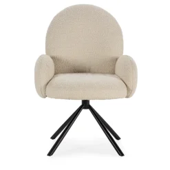 DOURO Chaise de bureau en tissu bouclette et métal