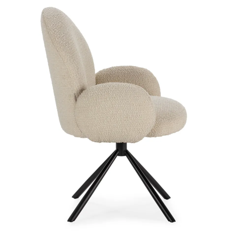 DOURO Chaise de bureau en tissu bouclette et métal