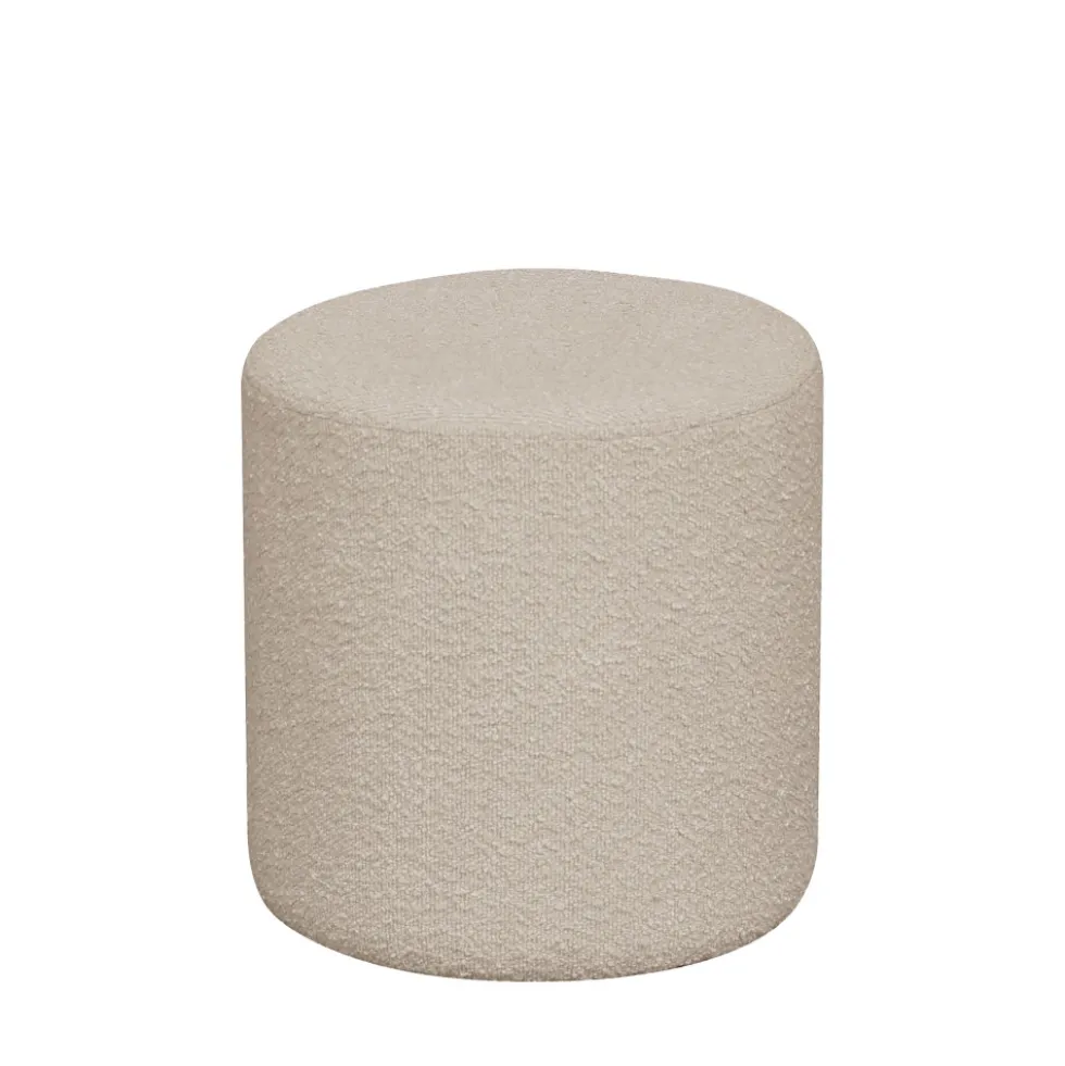 EJBY Pouf rond en tissu bouclette ø34cm