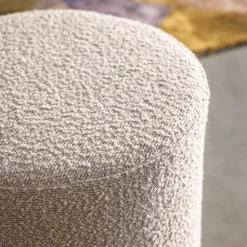 EJBY Pouf rond en tissu bouclette ø34cm