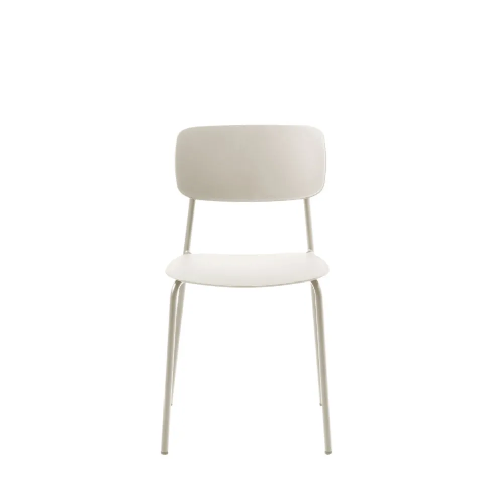 ELIN Lot de 4 chaises en plastique et métal