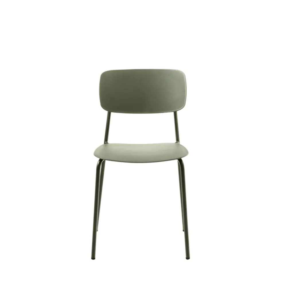 ELIN Lot de 4 chaises en plastique et métal