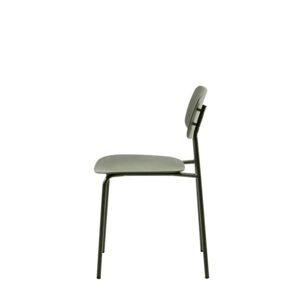 ELIN Lot de 4 chaises en plastique et métal