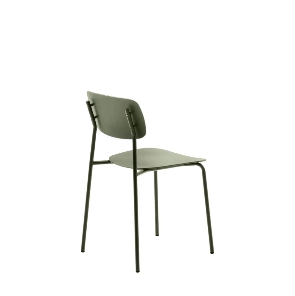 ELIN Lot de 4 chaises en plastique et métal