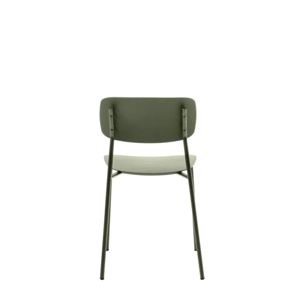 ELIN Lot de 4 chaises en plastique et métal