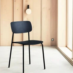 ELIN Lot de 4 chaises en plastique et métal