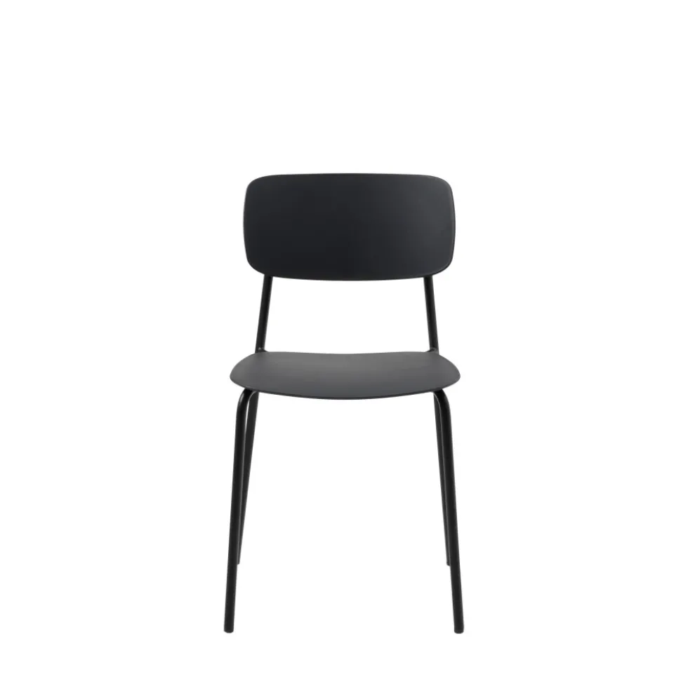 ELIN Lot de 4 chaises en plastique et métal