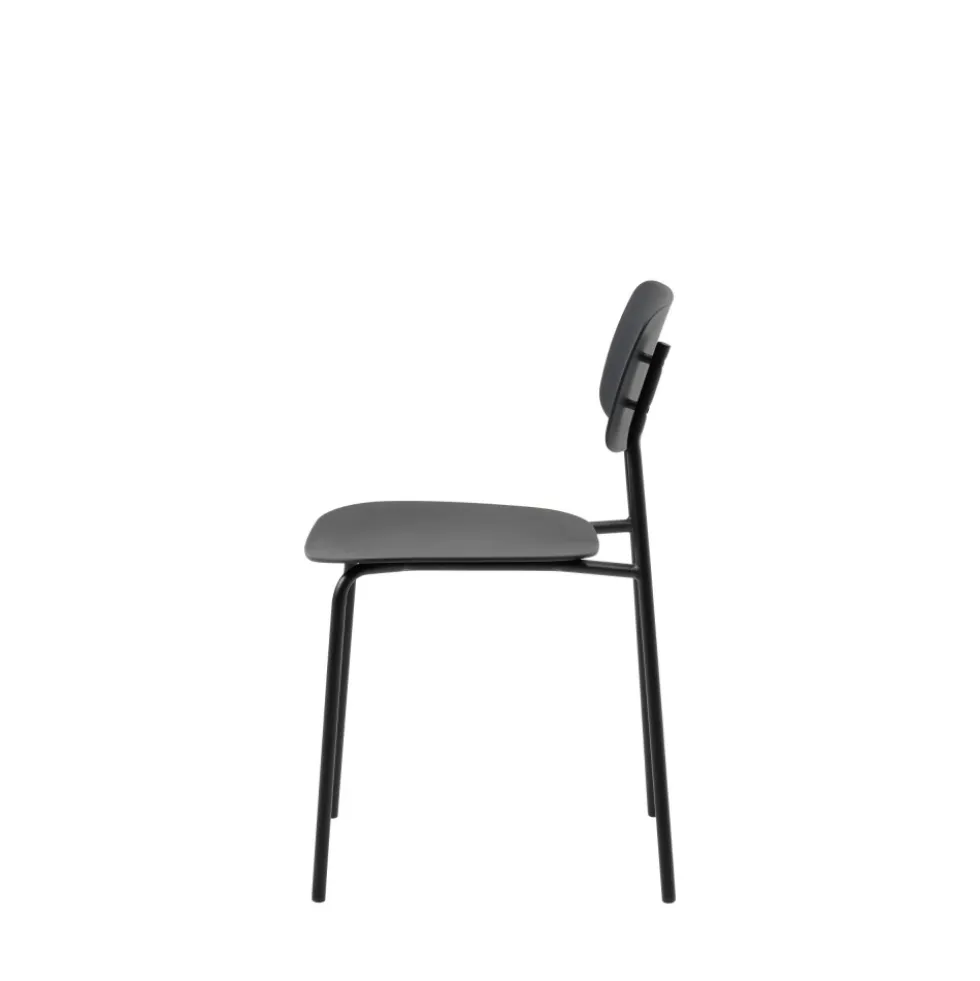 ELIN Lot de 4 chaises en plastique et métal