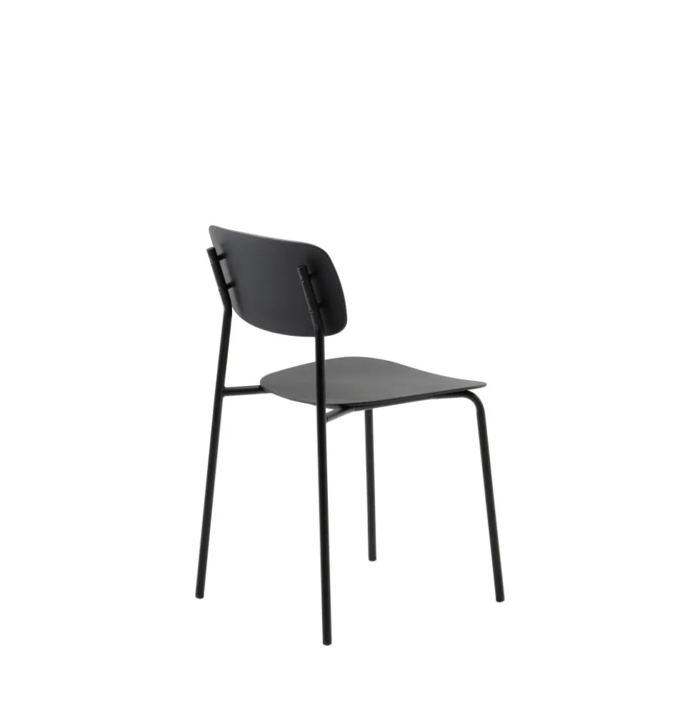 ELIN Lot de 4 chaises en plastique et métal