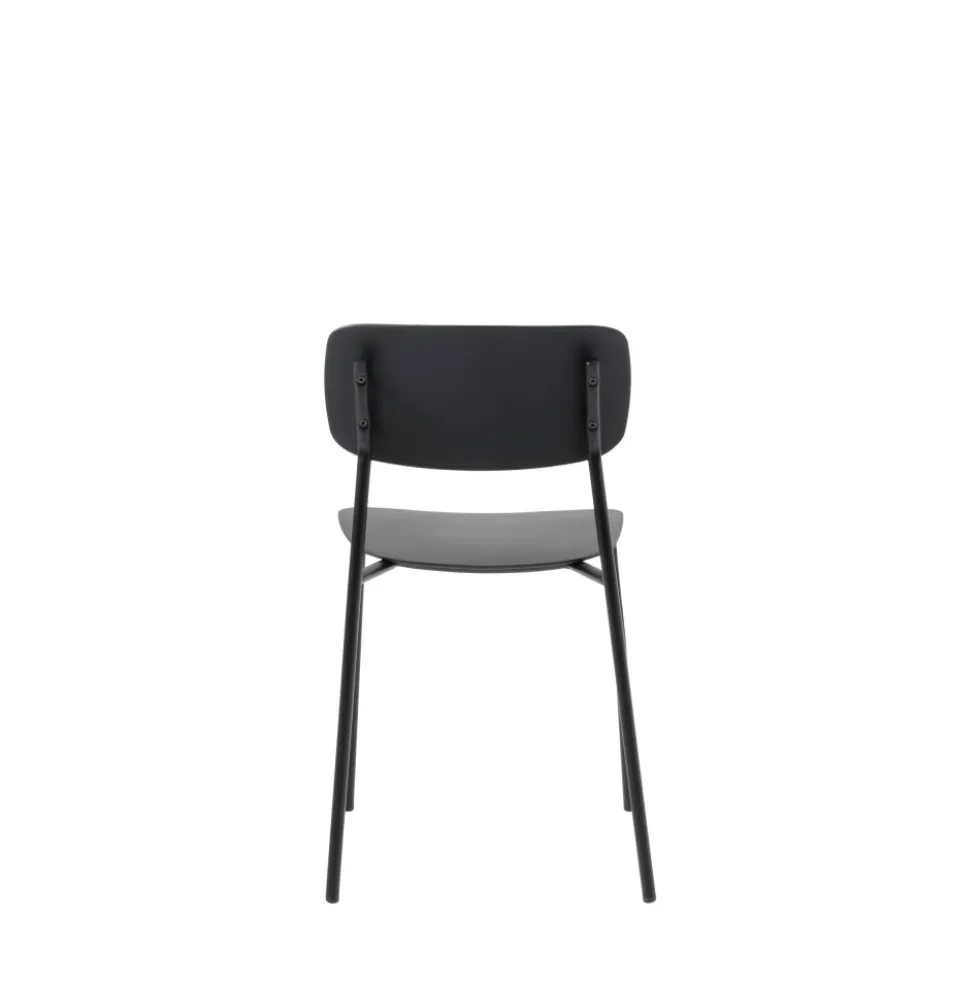 ELIN Lot de 4 chaises en plastique et métal