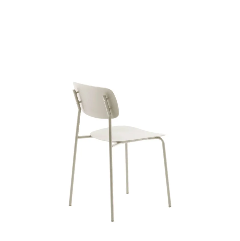 ELIN Lot de 4 chaises en plastique et métal