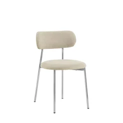 ELLI Lot de 2 chaises en tissu pieds chrome