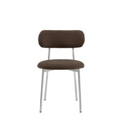 ELLI Lot de 2 chaises en tissu pieds chrome