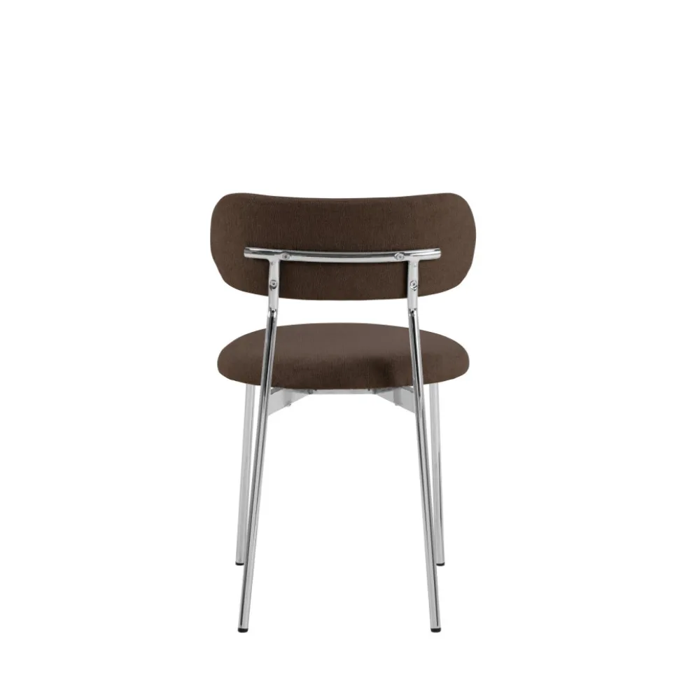 ELLI Lot de 2 chaises en tissu pieds chrome