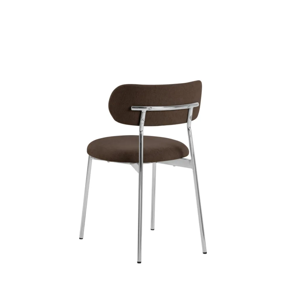 ELLI Lot de 2 chaises en tissu pieds chrome