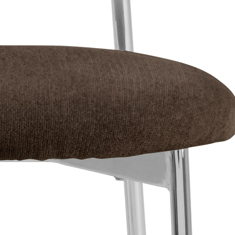 ELLI Lot de 2 chaises en tissu pieds chrome