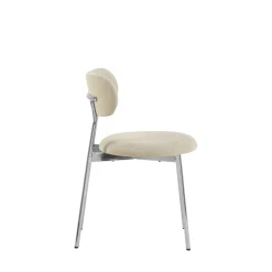 ELLI Lot de 2 chaises en tissu pieds chrome