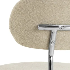 ELLI Lot de 2 chaises en tissu pieds chrome