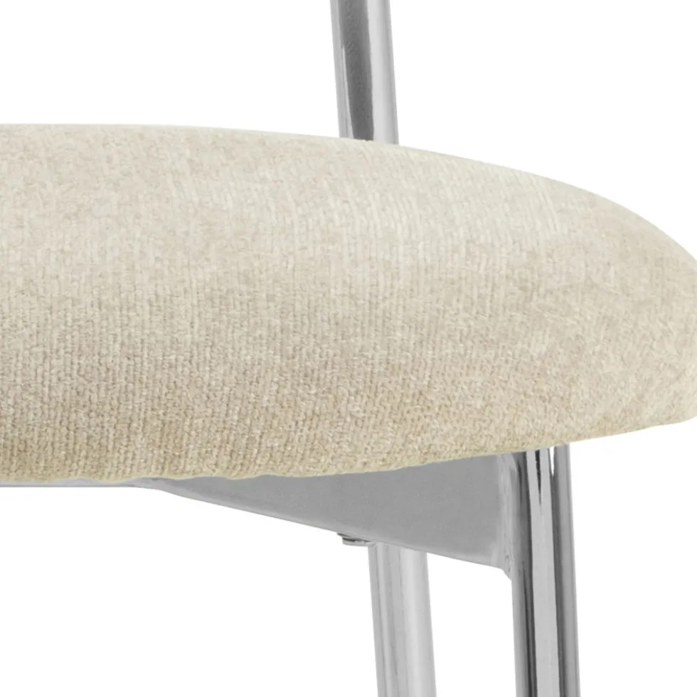 ELLI Lot de 2 chaises en tissu pieds chrome