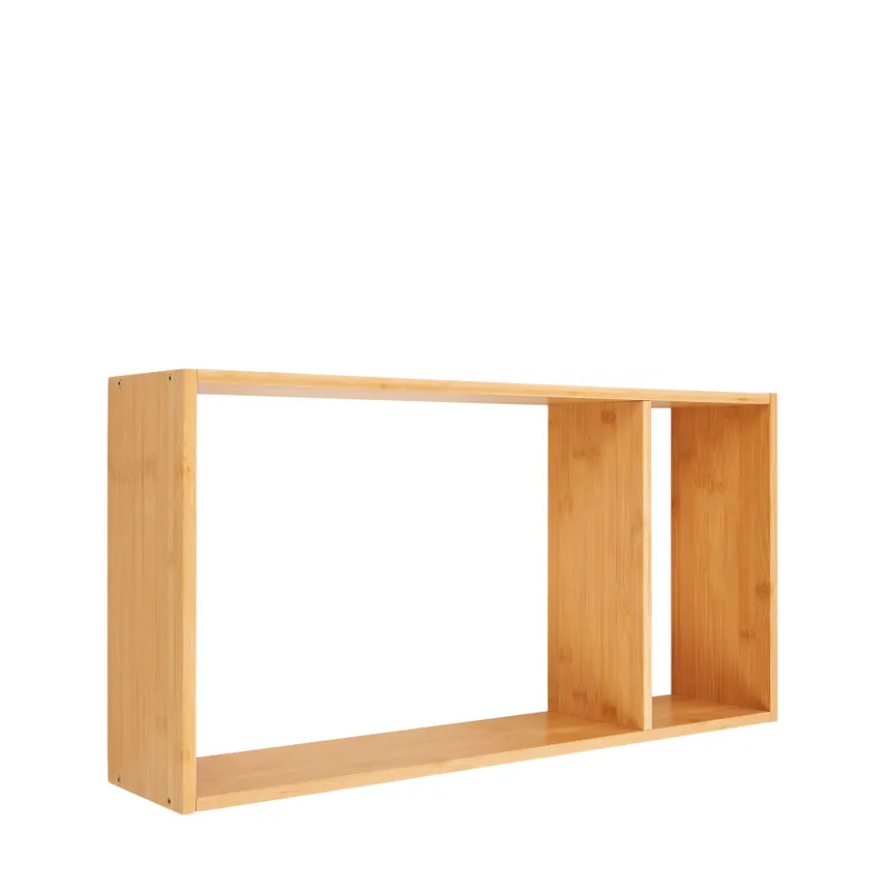 EMBER Etagère murale 2 niches en bambou L70cm