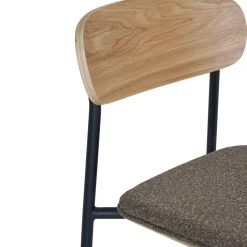 ESTEPONA Lot de 2 tabourets de bar en bois, tissu et métal H66cm