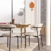 ESTER Lot de 2 chaises en tissu bouclette et métal