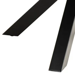 EURAME Table à manger 4 places ronde en céramique et métal