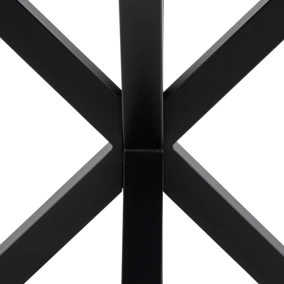 EURAME Table à manger 4 places ronde en céramique et métal