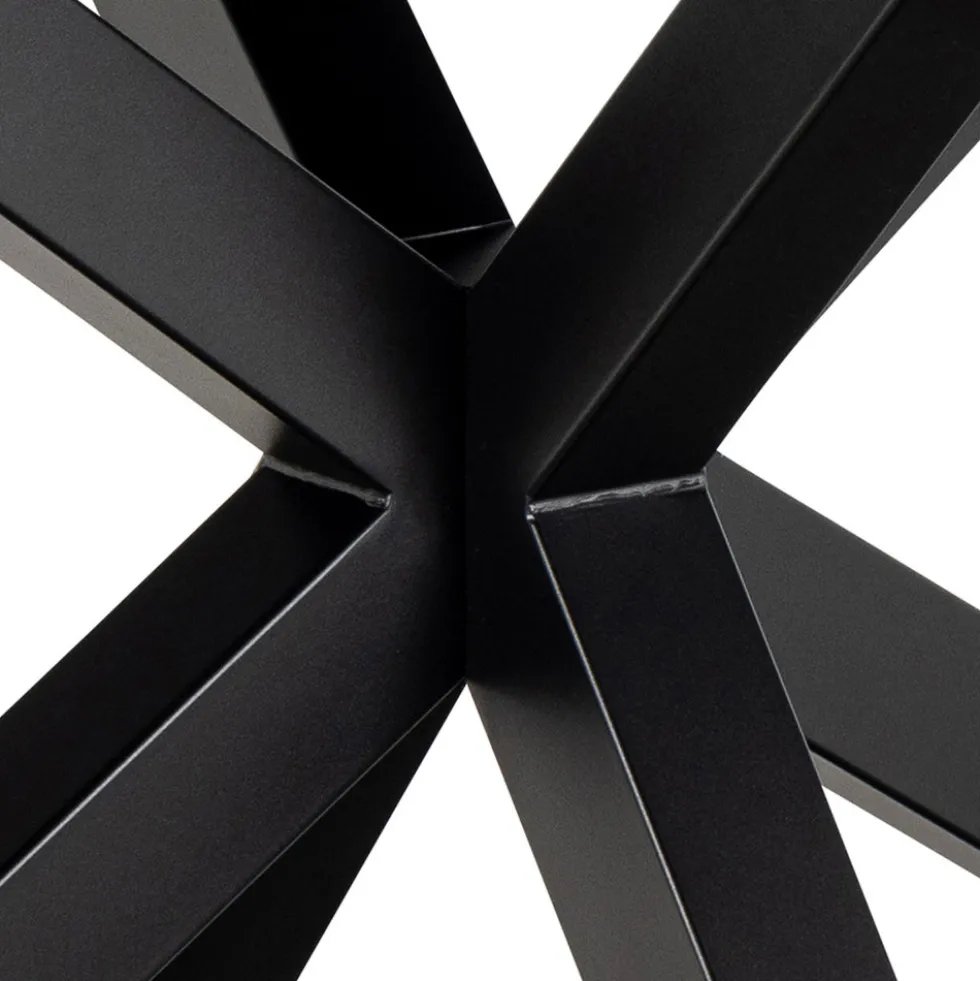 EURAME Table à manger extensible 6 à 8 places en céramique et métal 168-210x90cm