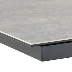 EURAME Table à manger extensible 6 à 12 personnes en céramique et métal 200-240x100cm