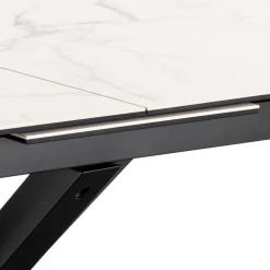 EURAME Table à manger extensible 6 à 12 personnes en céramique et métal 200-240x100cm