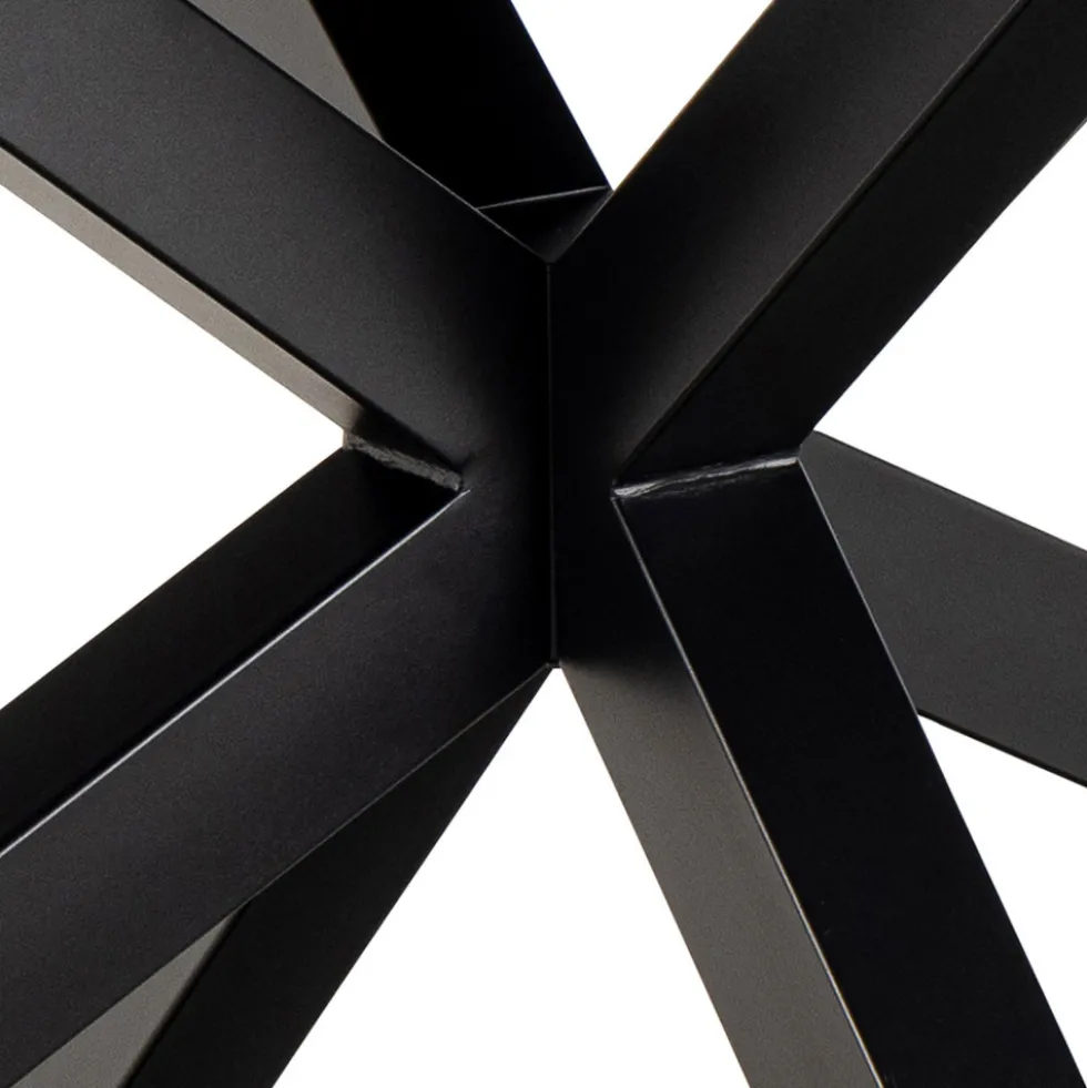 EURAME Table à manger extensible 6 à 12 personnes en céramique et métal 200-240x100cm