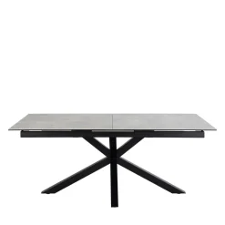 EURAME Table à manger extensible 6 à 12 personnes en céramique et métal 200-240x100cm