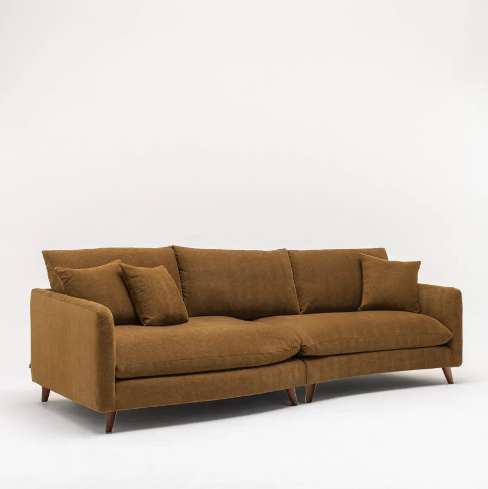 FARRAH Canapé d'angle gauche convertible 5 places en tissu