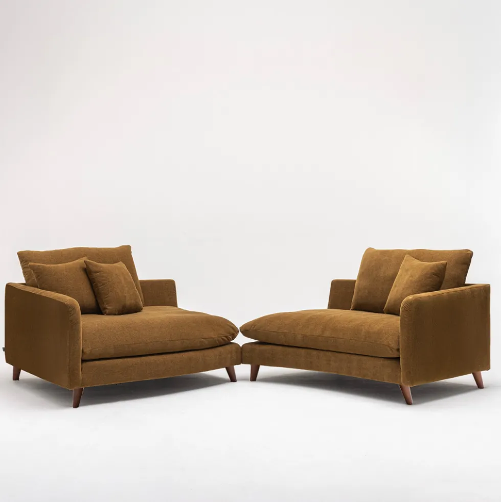 FARRAH Canapé d'angle gauche convertible 5 places en tissu