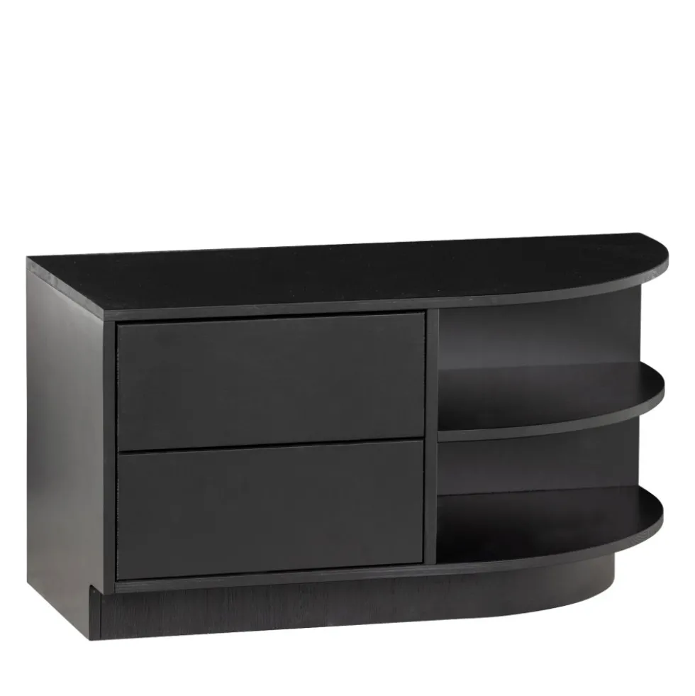 FINCA Meuble TV 2 tiroirs en bois L78cm