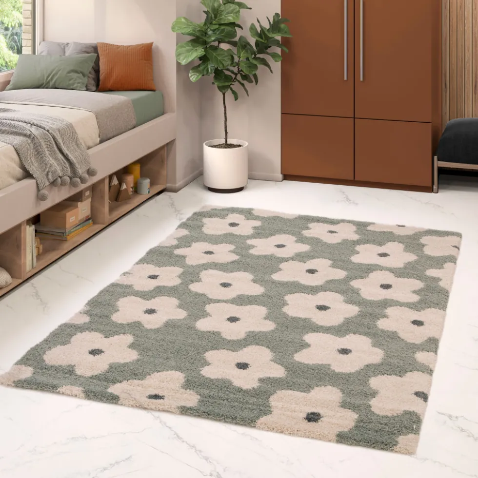 FLORA Tapis contemporain à motif floral