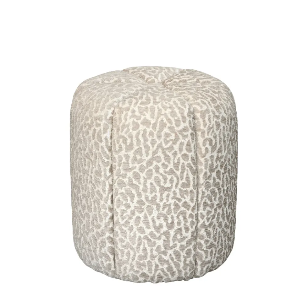 FLOWER Pouf en tissu imprimé animal ø38cm