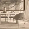 FRIDA Lot de 2 chaises en tissu bouclette et métal