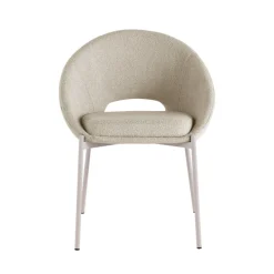 FRIDA Lot de 2 chaises en tissu bouclette et métal