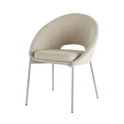 FRIDA Lot de 2 chaises en tissu bouclette et métal