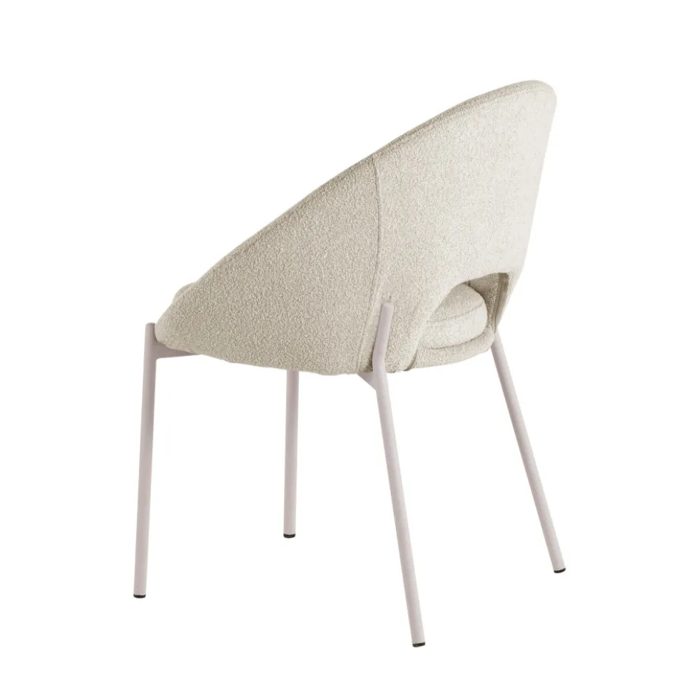 FRIDA Lot de 2 chaises en tissu bouclette et métal