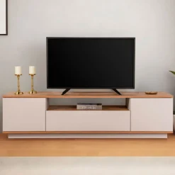FRITZ Meuble TV 3 portes en bois L180cm