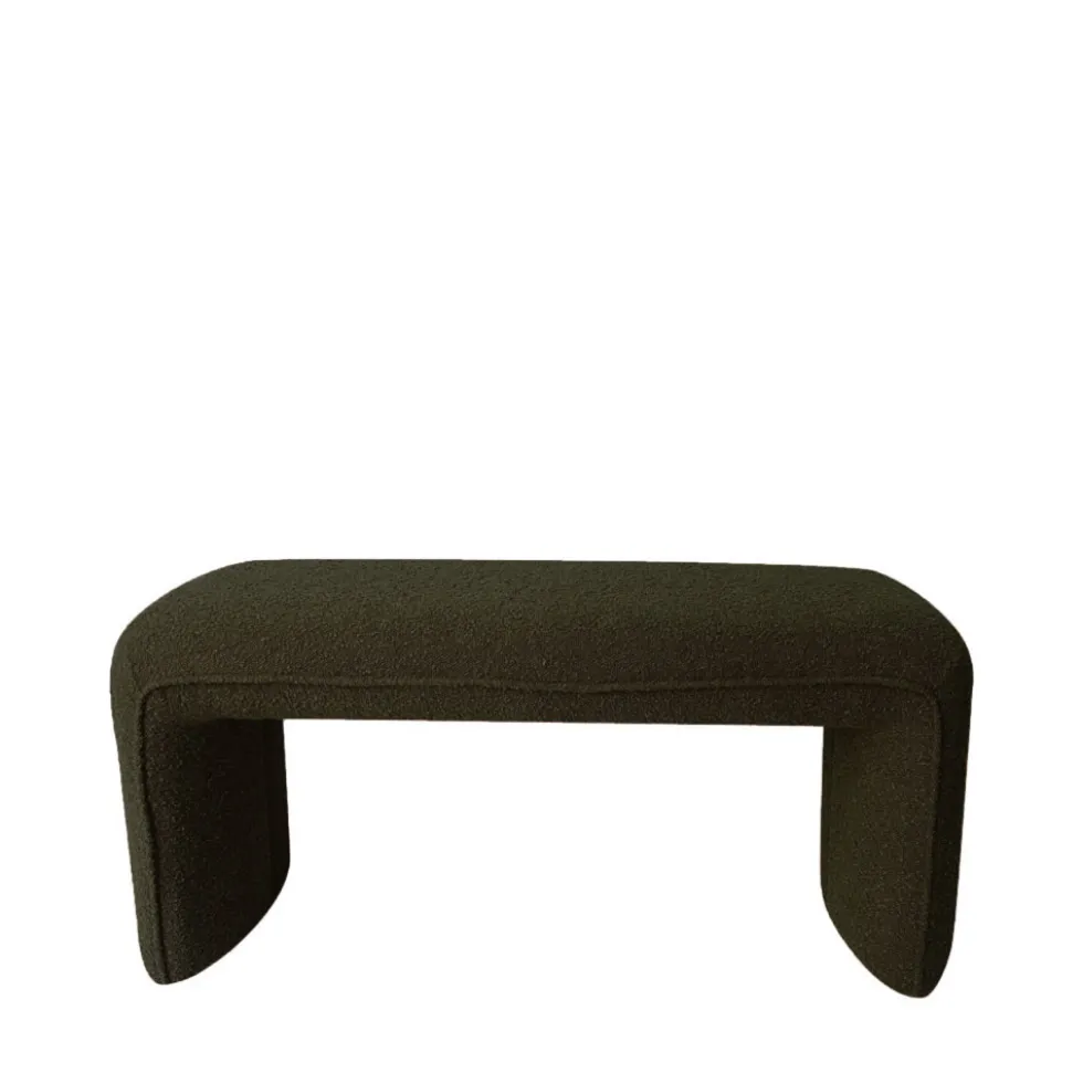 FULL Banc rembourré en tissu bouclette L100cm