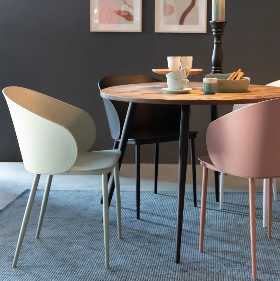 GIGI Lot de 2 chaises en résine et métal