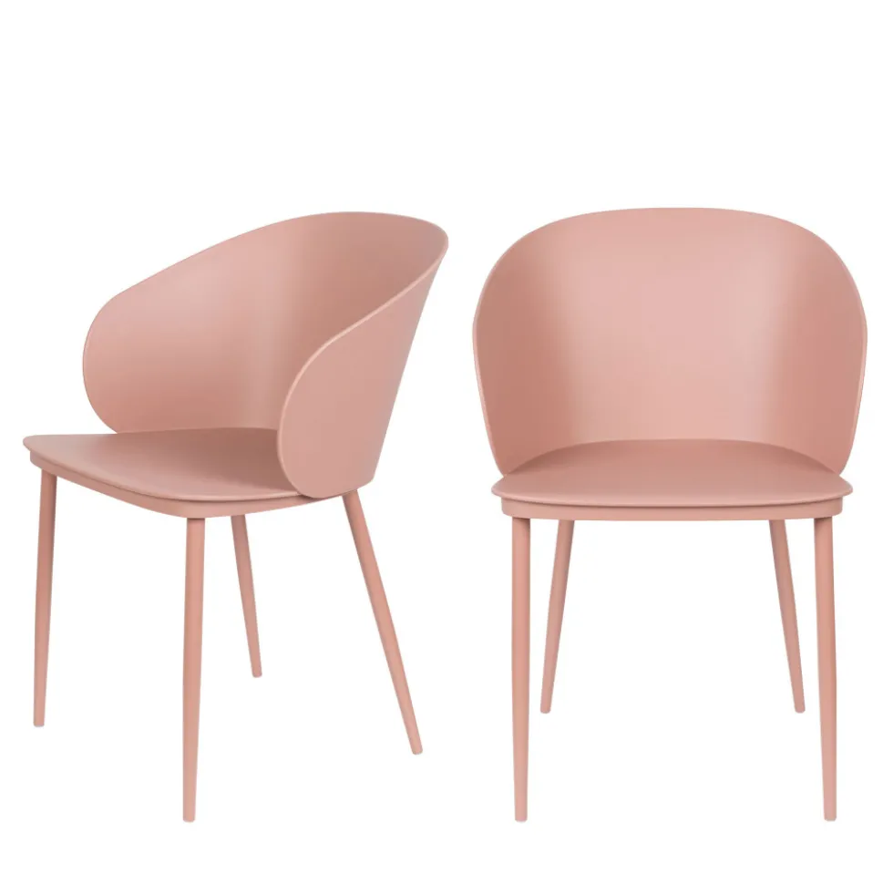 GIGI Lot de 2 chaises en résine et métal
